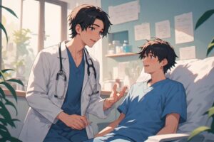 Nurse instructions to patient in Arabic